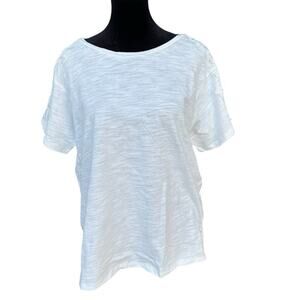 MISS ME women’s size L, white T-shirt, cut work sleeves